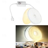 voordelige Stekkerstripverlichting-10M 15M 20M Flexibele LED-verlichtingsstrips 600-900-1200-1500-1800 LEDs Warm wit Wit Creatieve lichtslingers LED-Striplampen Voor Binnen Creatief Voor buiten 220-240 V
