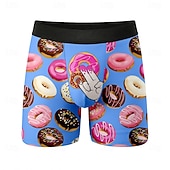  Муж. Пончики Палочка мороженого Эластичные боксерские трусы Плавки Боксерские шорты для плавания Веселая Повседневные Дом Пляжный отдых Эластичный пояс Влагоотводящий материал Дышащее нижнее белье