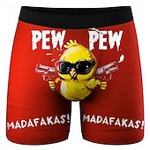 Недорогие Животные и птицы-Муж. Мультипликация птенец Забавный сленг Эластичные боксерские трусы Плавки Боксерские шорты для плавания Веселая Повседневные Дом Пляжный отдых