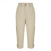 economico Pantaloncini Bermuda-Per donna Pantaloni Cargo Pantaloni capri Chinos Vacanza Streetwear Casual Lunghezza al polpaccio Vita media Semplice Tasca Fascia Elastica Comodo Comodità Inelastico Quotidiano All'aperto Streetwear