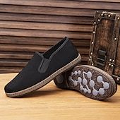 economico Scarpe Casual Slip-On-Mocassini casual da uomo in tela nera, leggeri e comodi, ideali per camminare tutti i giorni, viaggiare, guidare, andare in ufficio, per il fine settimana, per il tempo libero all'aperto e per uno stile casual elegante e rilassato.
