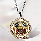  Set di 3 pezzi per la collana del 250° anniversario degli Stati Uniti: ciondolo con aquila 2D e bandiera americana, gioiello commemorativo patriottico, oggetto da collezione 1776-2026, Giorno dell'Indipendenza, 4 luglio, regalo per l'orgoglio americano.