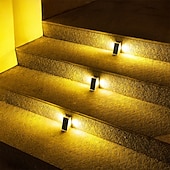 olcso Kültéri falilámpák-2 db kültéri napelemes fali lámpa, IP65 vízálló, 4 LED gyöngy, dekoratív LED lámpák kertbe, udvarra, kerítésre, lépcsőre, lépcsőfokokra, teraszra, gyepre, ösvényvilágításra