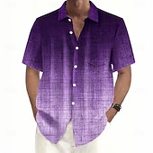 economico Geometrica-Per uomo Colore sfumato Arte astratta Camicia Camicia Estiva Camicia con Bottoni Manica Corta Moda Casual All'aperto Vacanza Abbigliamento Quotidiano Estate Primavera Collo ripiegato Stampa 3D