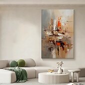 baratos Pinturas Abstratas-Pintura a óleo artesanal em tela, arte de parede moderna e abstrata para decoração de sala de estar, sala de jantar e quarto. Disponível em tela enrolada, sem moldura ou com moldura para pendurar.
