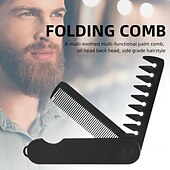 abordables Soins Personnels &amp; Santé-Peigne pliant multifonctionnel pour homme (1 ou 2 pièces), peigne à cheveux huilés, peigne à lisser, peigne à dents larges texturé, peigne de voyage pliable et portable