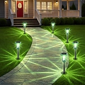 cheap Pathway Lights &amp; Lanterns-Solar Outdoor Lights, Solar Pathway Lights Outdoor Waterproof, Stainless Steel Stake Lighting for Garden Yard Path Walkway Driveway Patio Lawn Outside Decor,Color Changing