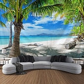 cheap Wall Tapestries-Lush Green Forest Stream Nature Landscape Wall Tapestry Sunbeams Woodland River Mossy Rocks Wall Hanging Home Decor Living Room Bedroom Office Backdrop Art Mural