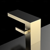 abordables Robinets de lavabo-Robinet de salle de bain cascade, robinet de lavabo à haut débit, mitigeur de lavabo en laiton à montage sur plage, robinet de lavabo monotrou à poignée unique, robinet de meuble-lavabo