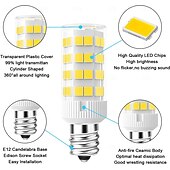 billiga LED-cornlampor-2 st E12 LED-lampor 5W motsvarande 40W C7-ersättningslampor, klar typ B, kandelabersockel, Bulbrite, dagsljusvit, 6000K, ej dimbar