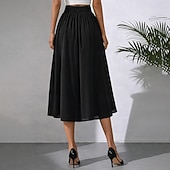 cheap Wide Leg &amp; High Waisted-Women's Trousers Capri Pants Casual Pants Summer Pants Elegant Fashion Casual Daily Calf-Length High Waist Solid Color Plain Layered Wide Leg Elastic Waistband Comfort Lightweight Soft Inelastic
