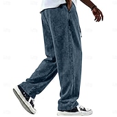 economico pantaloni casual-Per uomo Pantaloni Pantaloni casual 100% cotone Pantaloni Larghi Pantaloni lavati con acido Coulisse Elastico in vita Gamba Dritta Semplice Morbido Confortevole Lunghezza intera Casuale Quotidiano