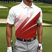 economico Polo da golf da uomo-Per uomo Astratto Golf Polo Sportivi Manica Corta Magliette polo Camicie con Colletto Casual Athleisure Bottoni Estate Primavera Blu Rosso Verde