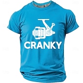 cheap Hobby Tees-Men's Cranky Fishing Reel Spinning Reel Funny Humorous Pun Fisherman Gift T Shirt Graphic Regular Fit Outdoor Fishing Trip Designer Clothing Apparel S M L XL XXL XXXL