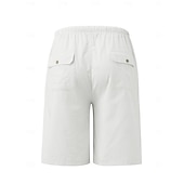 economico Fondi-Per donna Pantaloni capri Shorts Shorts di Lino Pantaloncini Estivi Vacanza Moda Essenziale Lunghezza al ginocchio Vita media Semplice Coulisse Tasca Elastico in vita Leggero Traspirante Inelastico