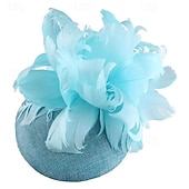 voordelige Fascinators-Fascinators Flax Wedding Birthday Elegant Vintage Cute With Feather Floral Headpiece Headwear