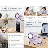 お買い得  携帯扇風機-携帯型ハンディファン、5段階風量調節、充電式ミニパーソナルファン、折りたたみ式ハンドル付きUSB卓上ファン、静音設計、旅行、オフィス、屋外、家庭での使用に最適