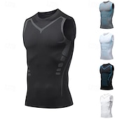 voordelige Hardloop T-shirts en Tanktops-Voor heren Effen Training tanktop Hardlooptanktop Fitness tanktop Zomer Mouwloos Sneldrogend Compressie Vochtregelerend Sportschooltraining Actieve training Oefening Zwart Wit White + Gray
