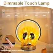 cheap Lamps &amp; Lamp Shades-Sunflower Birthday Gifts for Women Mom,Sunflowers Flower Touch Lamp,Rechargeable Cordless 3 Way Dimmable Small Night Light for Living Room,Bedroom,Office Home Decor Thank You Gifts