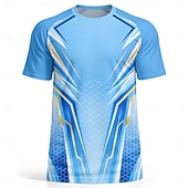  Herren Fußballtrikot Geometrisch Argentinien Pullover-Oberteile Sport-T-Shirt Sommer Farbblock Kurzarm UPF 50 Schnelltrocknend Feuchtigkeitsableitend Atmungsaktiv Turnier Fußball Leger Laufen Joggen