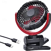 cheap Car Fans-Car Fan 5V USB Small Clip on Sun Visor Fan for Front/Rear Seat, 2000mAh Rechargeable Battery Powered Quiet Personal Cooling Fans That Blow Cold Air, for Vehicle, Van, Suv, Rv, Truck, Camping