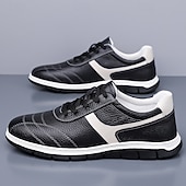 abordables Zapatillas Informales-Zapatillas casuales de piel sintética para hombre: zapatos ligeros y cómodos para caminar, viajes, salidas diarias y ropa de calle informal.