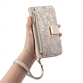 cheap 2026 Samsung Galaxy S26 Series-Phone Case For Samsung Galaxy S26 S26 Plus S26 Ultra Wallet Case Flip Cover with Stand Holder Zipper with Wrist Strap Tree Retro TPU PU Leather
