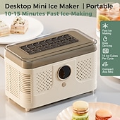 baratos eletrodomésticos-Máquina de gelo de mesa mini, máquina de gelo portátil para bancada, ideal para casa, escritório e trailers, produz gelo rapidamente em 10 a 15 minutos, máquina de gelo compacta com capacidade para