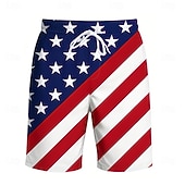 ieftine Patriotice 250 Șorturi-Bărbați 4 iulie - 250 de ani de existență a Statelor Unite Steagul SUA Patriotic Boxeri înot Pantaloni Scurți de Înot Pantaloni Scurti Talie medie Casual Concediu Buzunare laterale Căptușeală din