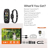 Χαμηλού Κόστους Εκπαίδευση για Σκύλους &amp; Συμπεριφορά-Κολάρο εκπαίδευσης σκύλου - 3 σε 1 για έλεγχο γαβγίσματος