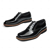 abordables Chaussures de Costume Classiques-Chaussures habillées Oxford pour homme, en cuir noir et marron, à lacets, bout rapporté, idéales pour les mariages, le bureau, les réunions, les banquets, les cérémonies du marié, l'église et les soirées élégantes.