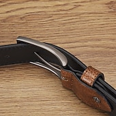 お買い得  メンズのベルト-男性用 ベルト 調整可能 クロム PUレザー ヴィンテージ ストリートファッション コンテンポラリー レジャー 純色 ブルー ブラック 日常 ビジネス フォーマル ウエストベルト