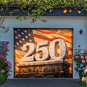 baratos Capa de Porta de Garagem-4 de julho de 2026 250º Dia da Memória Tapeçaria Banners Capa de Porta da Garagem Águia Bandeira Americana Impressão 3D Festa Moderna Patriótica Fundo de Tiro Presente Decoração da Casa