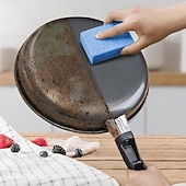 Недорогие Барбекю и приготовление пищи на свежем воздухе-Набор из 8 прочных чистящих подушечек для барбекю - щетки без щетины для грилей, решеток для духовок и походной посуды - термостойкие щетки, устойчивые к царапинам, подходят для