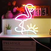levne Dekorativní světla-plameňák, koktejl, palma &amp;Nástěnná svítidla s neonovým nápisem s vlnami, napájení přes USB, stmívatelné LED světlo s barevnými možnostmi pro interiér, ložnici, obývací pokoj, hernu, bar, párty,