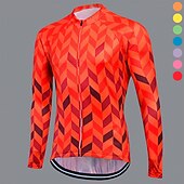 levne Pánské dresy-Pánské Cyklodres Smrčkový steh Se vzorem Dlouhý rukáv Kolo Mikina Dres Vrchní část oděvu se 3 zadními kapsami Horská cyklistika Silniční cyklistika Rychleschnoucí Přední zip Yumuşak Reflexní pásky