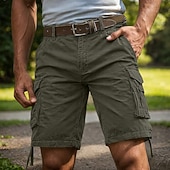 preiswerte Klassiker-Herren Cargohose Cargohosen Cargo-Shorts Shorts Freizeitshorts Tasche Einfach Einheitliche Farbe Knielang Lässig Outdoor Streetwear Mode Streetwear Blau Schwarz Unelastisch