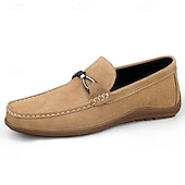 billiga Casual loafers-Herrbruna mockaloafers slip-on, vardagliga finskor, mjuka och bekväma mockasiner för vardagsbruk, bilkörning, resor, kontor, helgkläder och avslappnad smart casual-stil