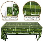 رخيصةأون مباراة كرة القدم العالمية 2026-طقم من 3 مفارش طاولة لكرة القدم، مناسبة لمباريات الصيف العالمية، مقاس 54 × 108 بوصة، غطاء طاولة من البولي إيثيلين المقاوم للماء للاستخدام مرة واحدة، زينة طاولة لحفلات ذات طابع رياضي، مثالية لأعياد