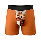  Муж. Животное Мультипликация Белка Эластичные боксерские трусы Плавки Боксерские шорты для плавания Веселая Повседневные Дом Пляжный отдых Эластичный пояс Влагоотводящий материал Дышащее нижнее белье