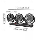 Χαμηλού Κόστους Φίλοι Αυτοκινήτου-Ανεμιστήρας αυτοκινήτου τριπλής κεφαλής, ανεμιστήρας ψύξης οχήματος 12v 24v με τροφοδοσία USB 3 κεφαλών για ταμπλό, περιστρεφόμενος 360° ισχυρός, ήσυχος αυτόματος κυκλοφορητής αέρα για φορτηγό SUV RV