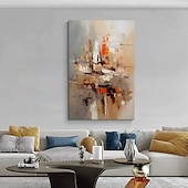 baratos Pinturas Abstratas-Pintura a óleo artesanal em tela, arte de parede moderna e abstrata para decoração de sala de estar, sala de jantar e quarto. Disponível em tela enrolada, sem moldura ou com moldura para pendurar.