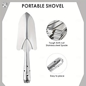 billiga trädgårdshandverktyg-Rostfritt stålsiktset för trädgårdsskötsel med 5 storlekar 1/3/6/9/12 mm utbytbara maskor inklusive spade, perfekt för trädgårdsskötsel &amp;, jordsiktverktyg, avtagbar kompostskärm för jord, sand, stenar