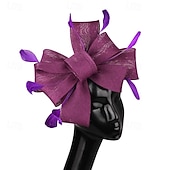 cheap Fascinators-Fascinators Fabric Wedding Birthday Elegant Vintage Cute With Feather Bowknot Headpiece Headwear