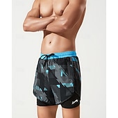 voordelige Zwemshorts &amp; Boardshorts-Voor heren Normaal Zwemshorts Lange zwembroeken Geometrisch Trekkoord 2 in 1 Met compressievoering Sneldrogend Elastisch Ademend Mouwloos Zwemkleding Kleding Onderlichaam Surfen Duiken Zwemmen Zomer