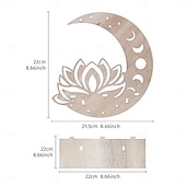 baratos Esculturas-Prateleira decorativa de madeira em formato de lótus vazado, para montagem DIY, prateleira flutuante, ideal para decoração de parede em quartos, despensas e para guardar pequenos objetos.