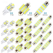 economico Faretti a LED-Kit di 24 lampadine a LED per interni auto, set da 194 T10 DE3175 578, lampadine da 31 mm e 42 mm, luci di ricambio per interni auto, luci targa, luci laterali, luci di svolta, luci del bagagliaio