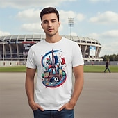  Calcio mondiale Abbigliamento sportivo Maglietta grafica Football americano Tifoso di calcio francese Patriotico Corte per Per uomo Adulti Stampa 3D  per Feste Sport all'Aperto