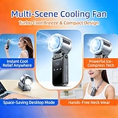 お買い得  携帯扇風機-携帯型ハンディファン、5段階風量調節、充電式ミニパーソナルファン、折りたたみ式ハンドル付きUSB卓上ファン、静音設計、旅行、オフィス、屋外、家庭での使用に最適