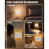 cheap Sensor Night Lights-2/4 Packs Stair Lights Indoor, RGB &amp; Warm White Motion Sensor Night Light, Color Changing Motion Sensor Light Indoor, Rechargeable Night Light for Stair,Hallway, Bathroom, Cabinet, Closet, Kitchen